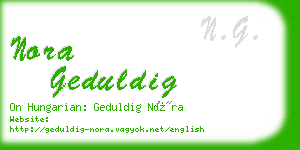 nora geduldig business card